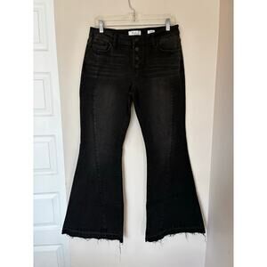 KanCan Midrise Super Flare Stretch Jeans Black Size 29